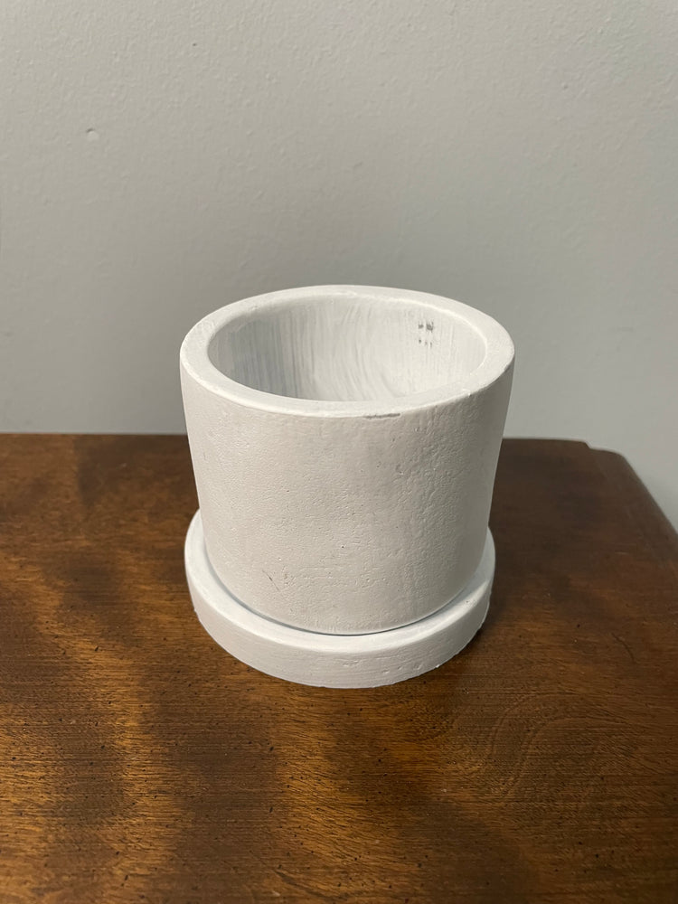 Black/ Grey Concrete Pot with Holder